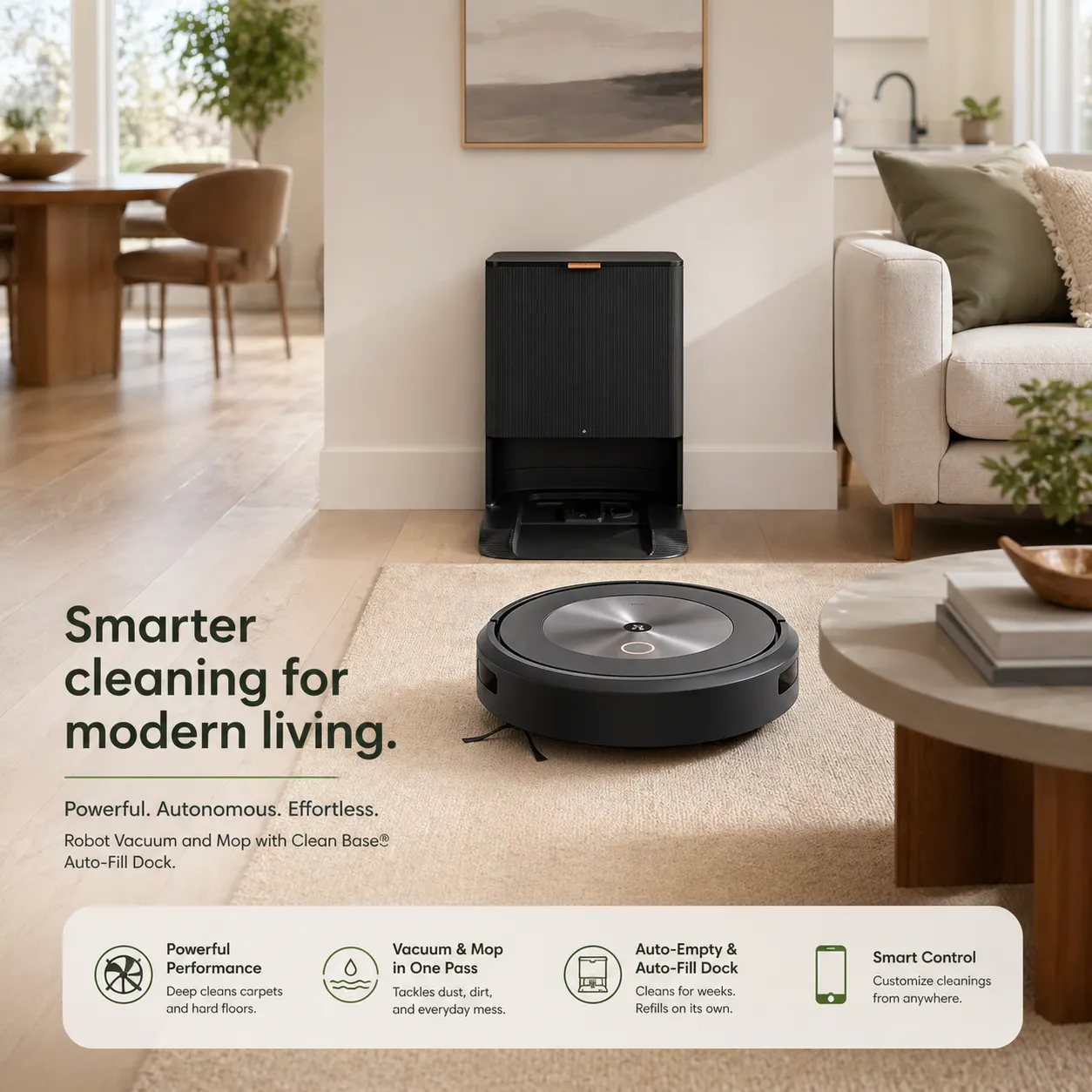 Example output for the iRobot Roomba ecommerce product hero prompt