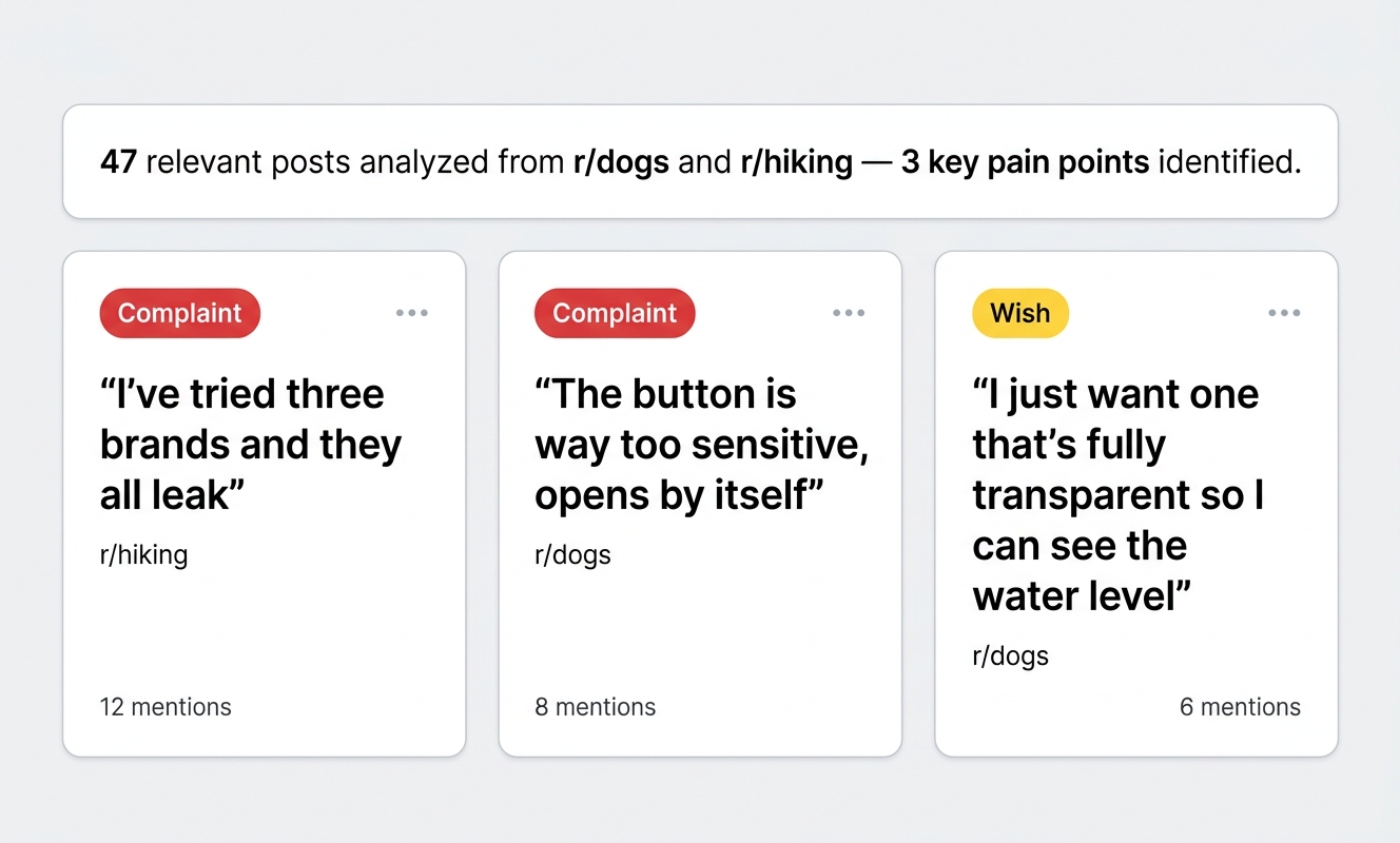 OpenClaw extracts Amazon product customer insights from Reddit communities for market research