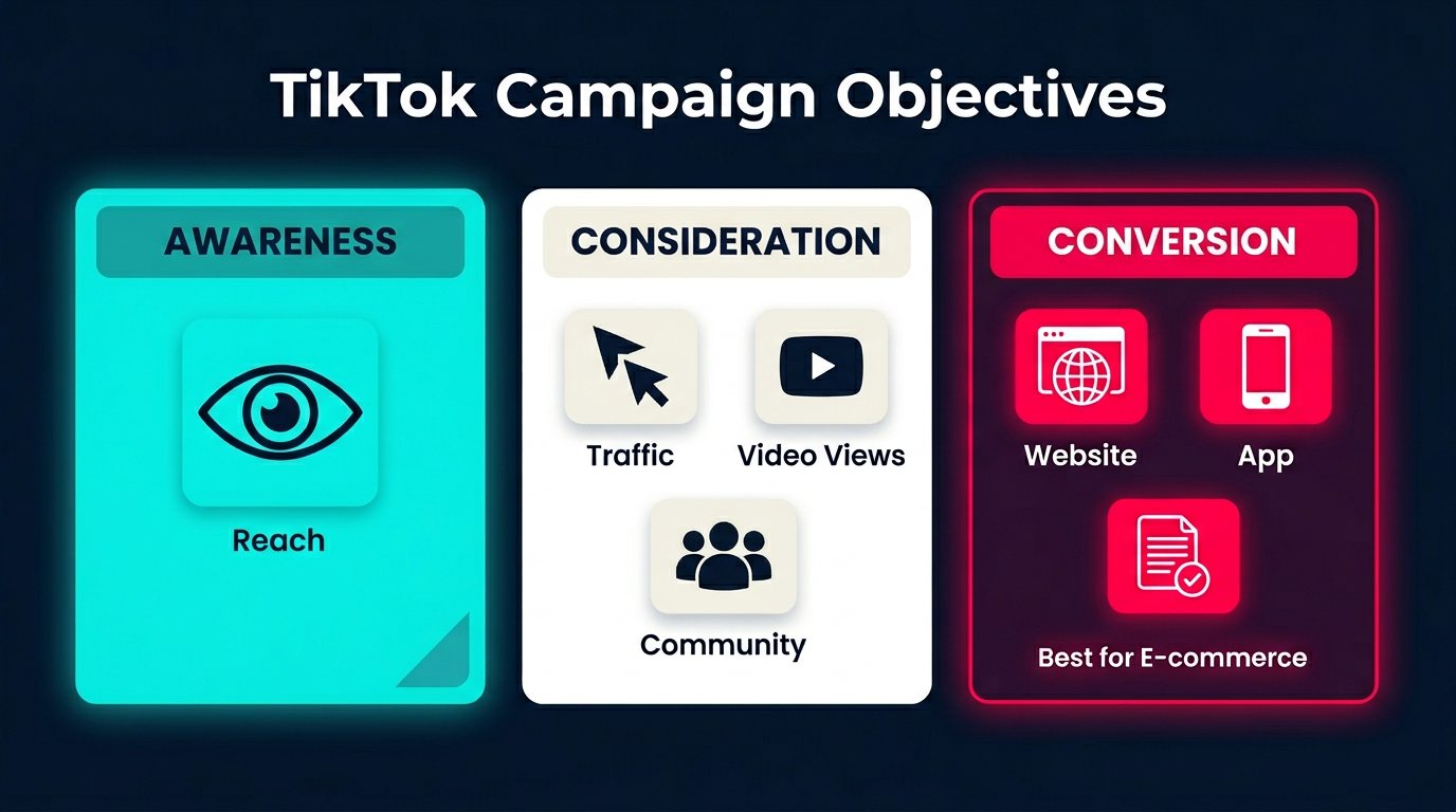 TikTok Campaign Objectives Comparison