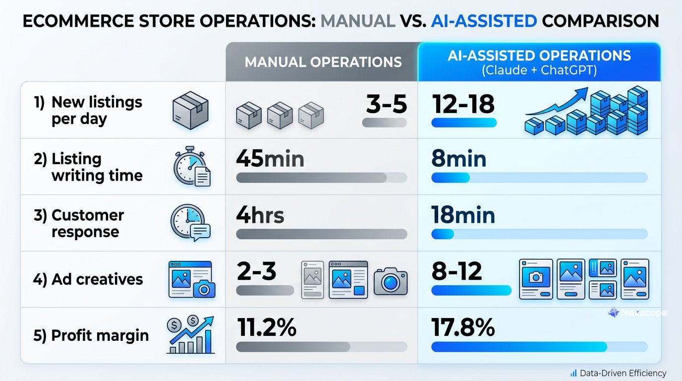 AI vs manual store metrics comparison