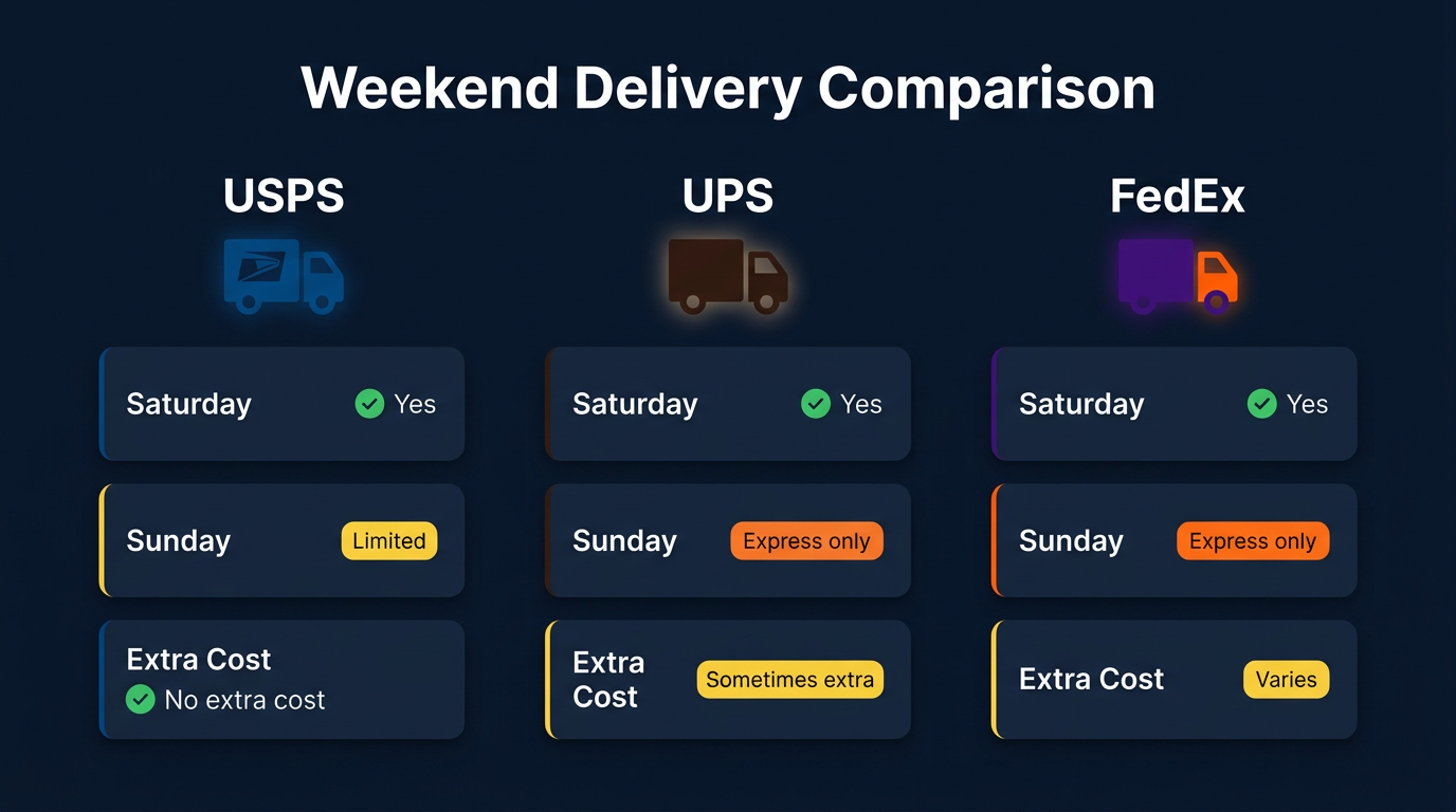 Weekend Delivery Comparison