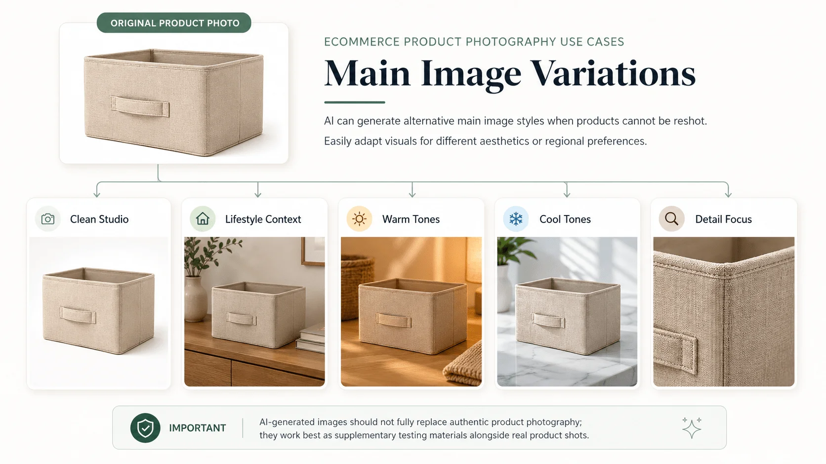 GPT Image-2 ecommerce product photography - main image variations from one product photo